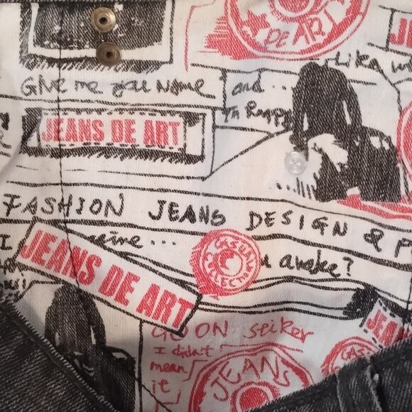 Jean de Art Grey Wash Straight Wide Leg Japanese Streetwear Jeans XL (34/35) - Picture 9 of 9